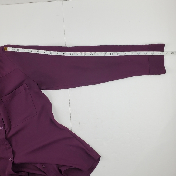 Express Factory rollup chiffon tunic M - Picture 6 of 7